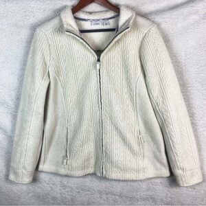 L.L. Bean Cream Cable Knit Jacket
